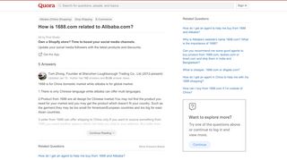 
                            10. How is 1688.com related to Alibaba.com? - Quora