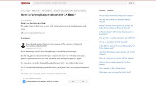 
                            5. How is Farooq Haque classes for CA final? - Quora