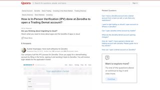 
                            3. How is In-Person Verification (IPV) done at Zerodha to open a ...