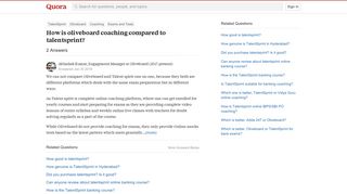 
                            7. How is oliveboard coaching compared to talentsprint? - Quora