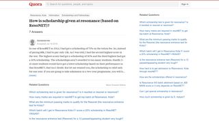 
                            5. How is scholarship given at resonance (based on ResoNET)? - Quora