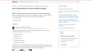 
                            10. How is Sharekhan for online & offline trading? - Quora