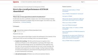 
                            11. How is the overall performance of IITRAM Ahmedabad? - Quora