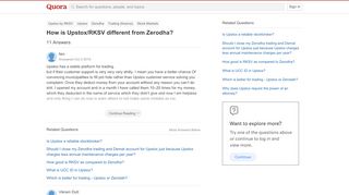 
                            8. How is Upstox/ RKSV different from Zerodha? - Quora