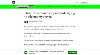 
                            7. How I've captured all passwords trying to ssh into my server!