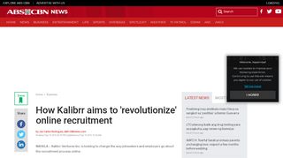 
                            11. How Kalibrr aims to 'revolutionize' online recruitment | ABS-CBN News