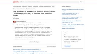 
                            7. How legitimate is it to send an email to “cop@vsnl.net [ mailto ...