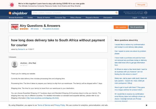 
                            12. how long does delivery take to South Africa without payment for ...