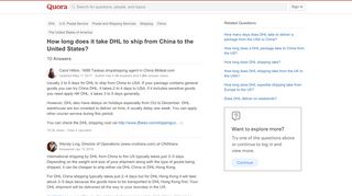 
                            12. How long does it take DHL to ship from China to the United States ...