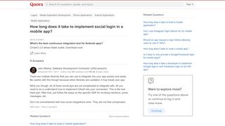 
                            4. How long does it take to implement social login in a mobile app ...