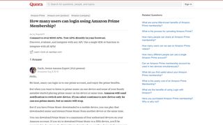 
                            12. How many users can login using Amazon Prime Membership? - Quora