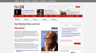 
                            6. How Matshela Koko survived | Fin24