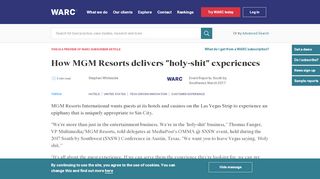 
                            13. How MGM Resorts delivers 