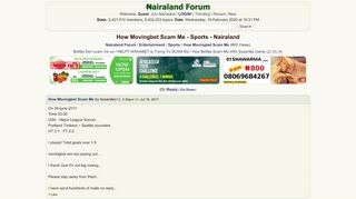 
                            2. How Movingbet Scam Me - Sports - Nigeria - Nairaland Forum