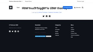
                            10. How much bigger is Uber than Lyft? | Thinknum Media