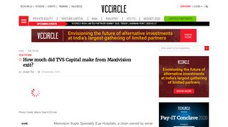 
                            10. How much did TVS Capital make from Maxivision exit? | VCCircle