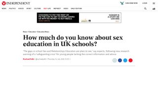 
                            8. How much do you know about sex education in UK schools? | The ...