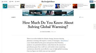 
                            13. How Much Do You Know About Solving Global Warming? - The New ...