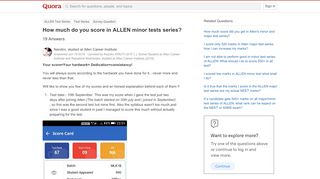 
                            10. How much do you score in ALLEN minor tests series? - Quora