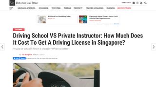
                            12. How Much Does It Cost To Get A Driving License in Singapore