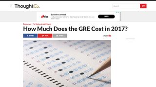 
                            4. How Much Does the GRE Cost in 2017? - ThoughtCo