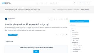
                            4. How People give free $5 to people for sign up? - SEOClerks