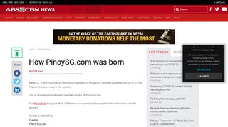 
                            6. How PinoySG.com was born | ABS-CBN News