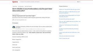 
                            5. How reliable is easyworksonline.com for part time data entry jobs ...