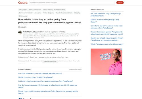 
                            6. How reliable is it to buy an online policy from policybazaar.com ...