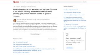 
                            3. How safe would be my website from hackers if I create it via WiX ...