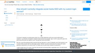 
                            11. How should I correctly integrate social media SSO with my custom ...