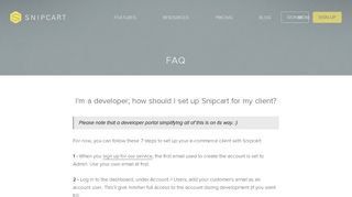 
                            4. How should I set up Snipcart for my client? - Snipcart