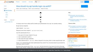 
                            13. How should my api handle login via auth0? - Stack Overflow