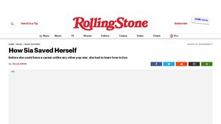 
                            6. How Sia Saved Herself – Rolling Stone