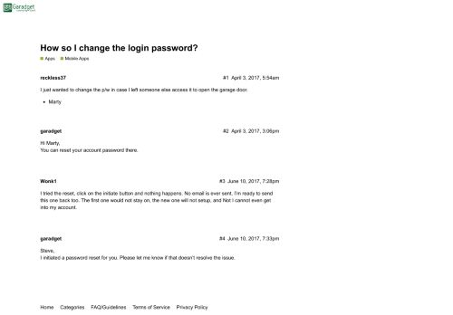 
                            4. How so I change the login password? - Mobile Apps - Garadget ...