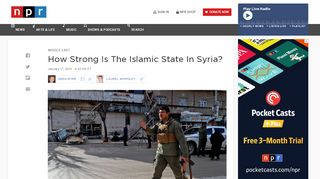 
                            13. How Strong Is The Islamic State In Syria? : NPR