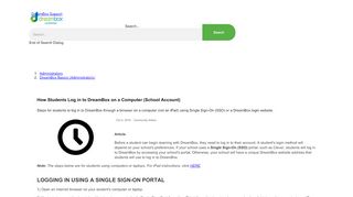 
                            1. How Students Log In to DreamBox on a Computer (School Account)