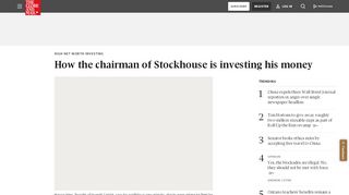 
                            7. How the chairman of Stockhouse is investing his money - The Globe ...