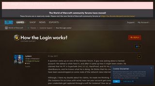 
                            2. How the Login works? - World of Warcraft Forums - Blizzard ...