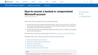 
                            11. How to access a compromised Microsoft account - Microsoft Support