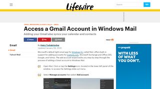 
                            13. How to Access a Gmail Account in Windows Mail - Lifewire