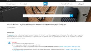 
                            11. How to Access a My Cloud Dashboard When ... - WD Support