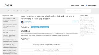 
                            13. How to access a website, if the domain is no longer pointing Plesk ...