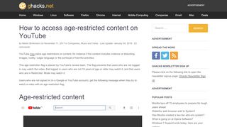 
                            7. How to access age-restricted content on YouTube - gHacks Tech News