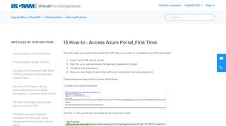 
                            8. How to : Access Azure Portal_First Time – Ingram Micro Cloud KB