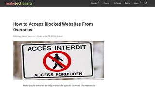
                            1. How to Access Blocked Websites From Overseas - Make Tech Easier