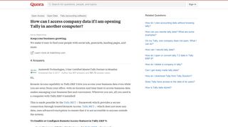 
                            12. How to access company data if I am opening Tally in another ...