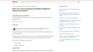 
                            12. How to access Cpanel in Godaddy Wordpress? Where can ...