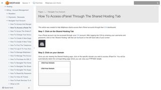 
                            4. How To Access cPanel Through The Shared Hosting Tab - Midphase