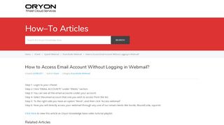 
                            8. How to Access Email Account Without Logging in Webmail? - Oryon ...